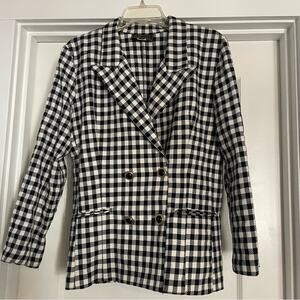 Positive Influence Women's Checkered blazer Sz 9-10 Black & white 80's Vintage